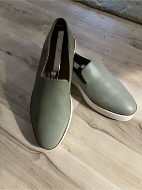 Nordstrom Olive Green Leather Slip-On Loafers 8M